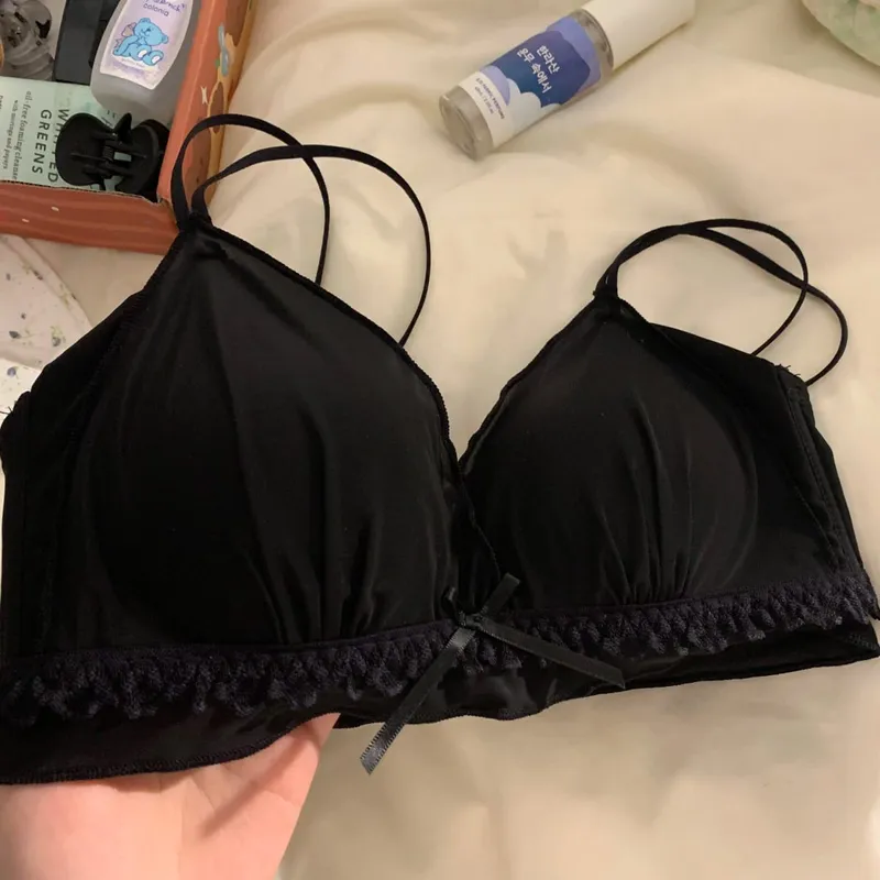 Women's French Ruffle Bralette Set | Wirefree Push Up with Silk Touch Thin Cups for Small Chest | Sweet & Trendy MOYISU Bra S-XL — image 10