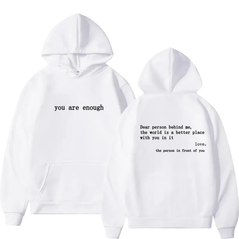Dear Person Behind Me Mens Hoodie With Kangaroo Pocket Pullover Vintage Women Hoodie with Words on Back Unisex Trendy Hoodies — image 3