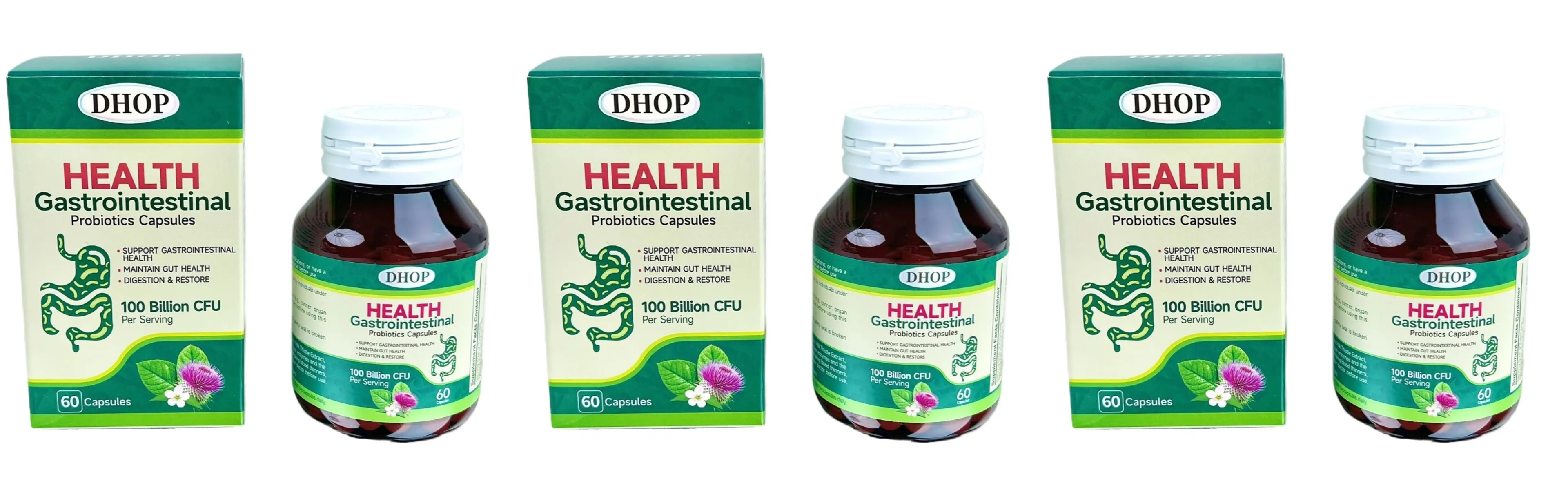 Gastrointestinal Probiotics Capsules Support Gut Health with Vitamin C and Vitamin E Diet Fiber 100 Billion CFU 60 Capsules — image 9