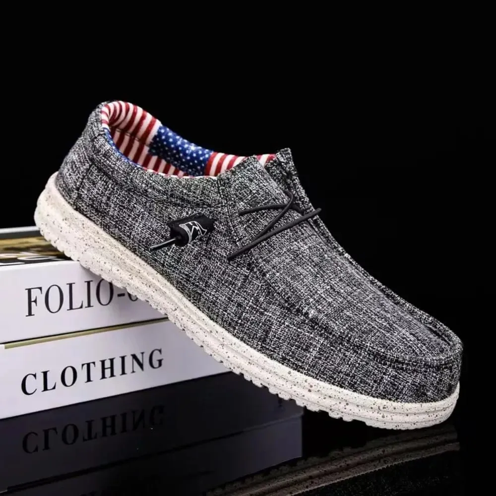 Men's Fashion Canvas Loafers Comfortable Lightweight Breathable Men's Casual Shoes Flat Slip-on Driving Shoes Man 2025 — image 3