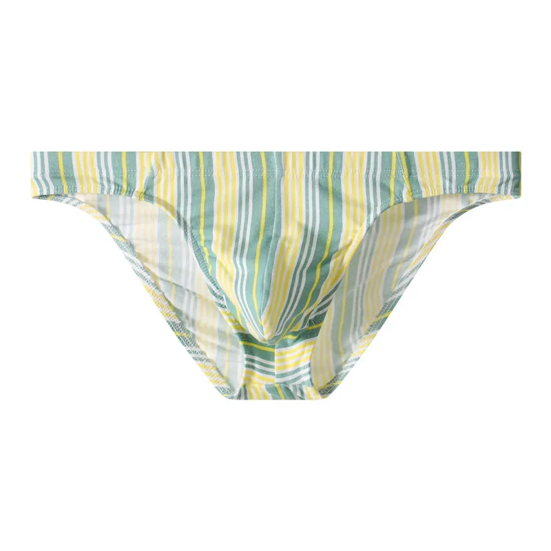 Sexy Men Briefs Cotton Male Breathable Comfortable U Bulge Pouch Underwear Mid Waist Striped Panties Hombre Soft Youth Undies — image 25