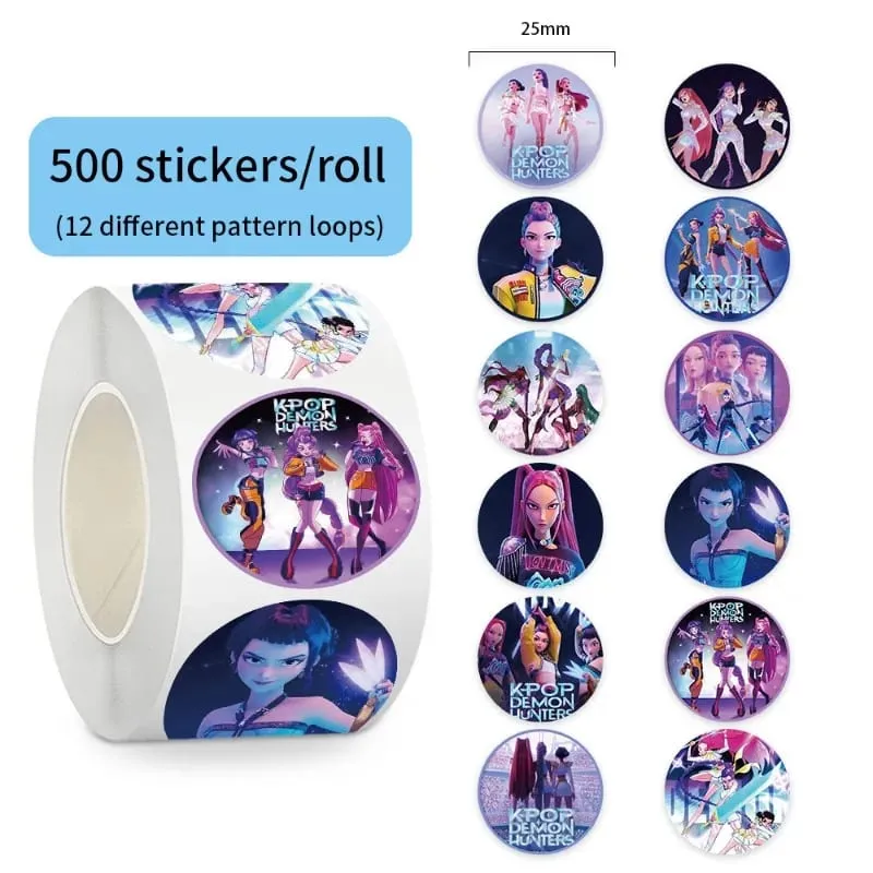 NEW 500pcsRoll Popular Anime KPop Stickers Tiger Theme DIY Waterproof Decals for Scrapbook Phone Luggage Skateboard Laptop Decor — image 5