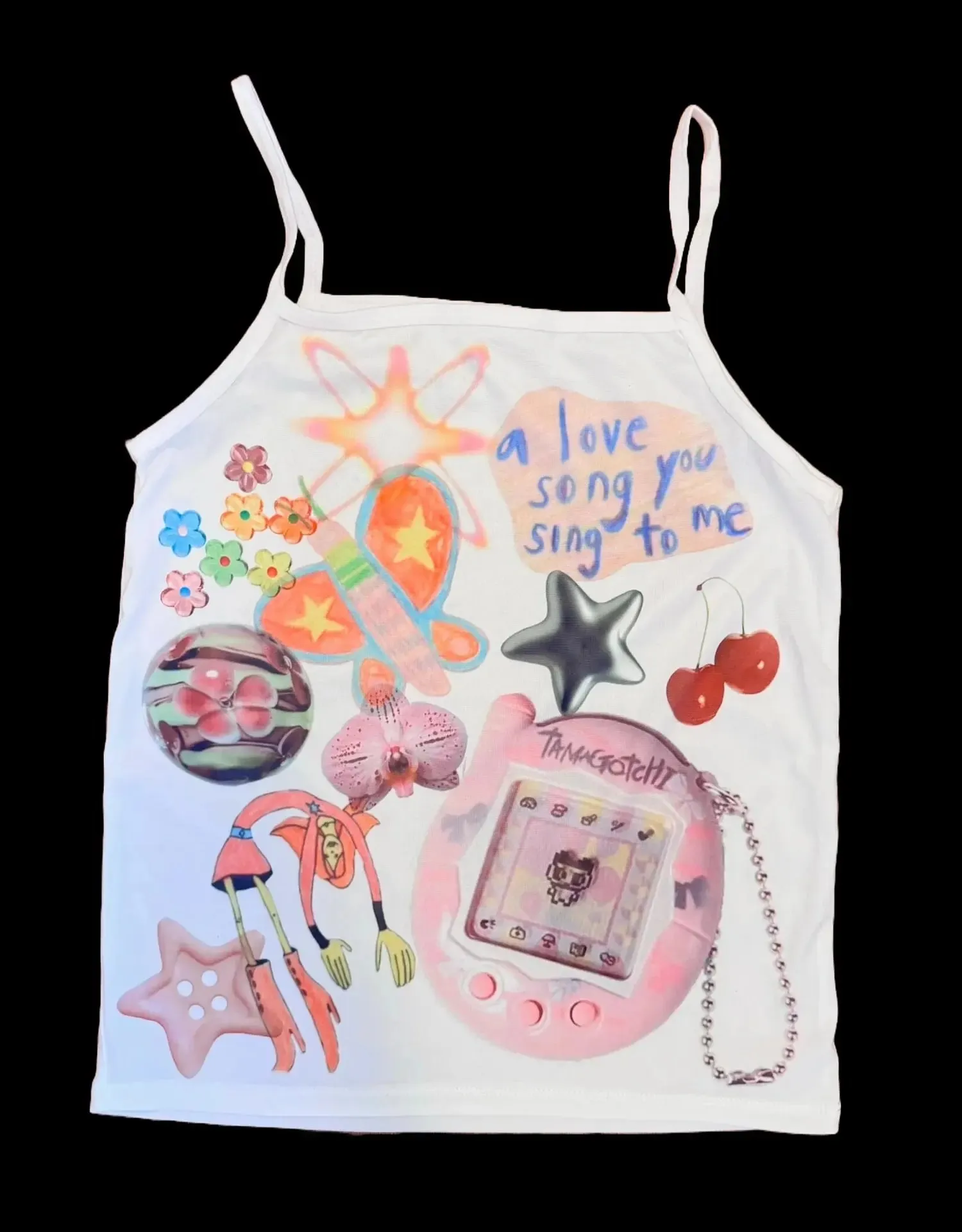System Of A Down Hand Print Women Crop Cami Top Y2K Rock Band Slim Fit Spaghetti Strap Sleeveless Vintage Grunge Tank Top — image 7