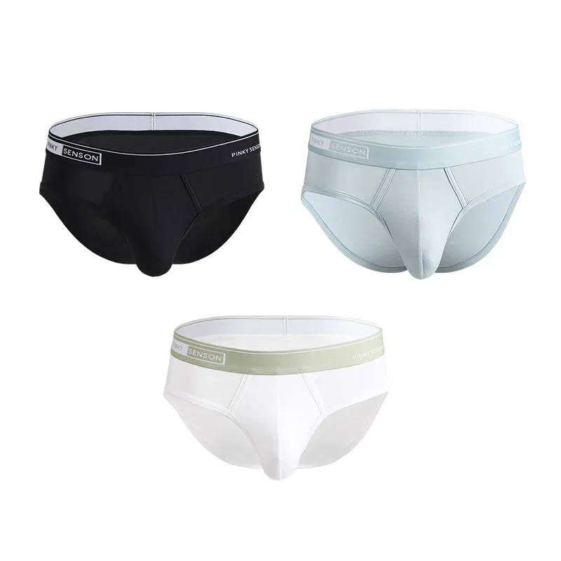 Large Size New Sexy And Breathable Modal Men's Triangle Pants Solid Color Mid Waist Underpants For Youth Briefs For Men — image 11