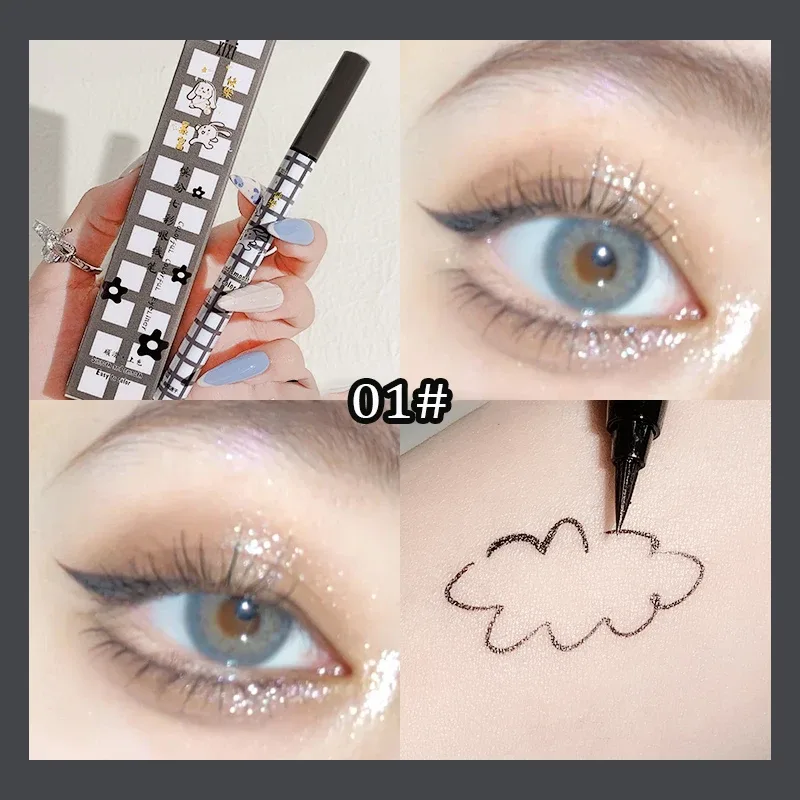 Farverig flydende eyeliner blyant mat vandtæt ikke blomstrende eyeliner Langtidsholdbar flydende eyeliner pen Øjenmakeup Kosmetik