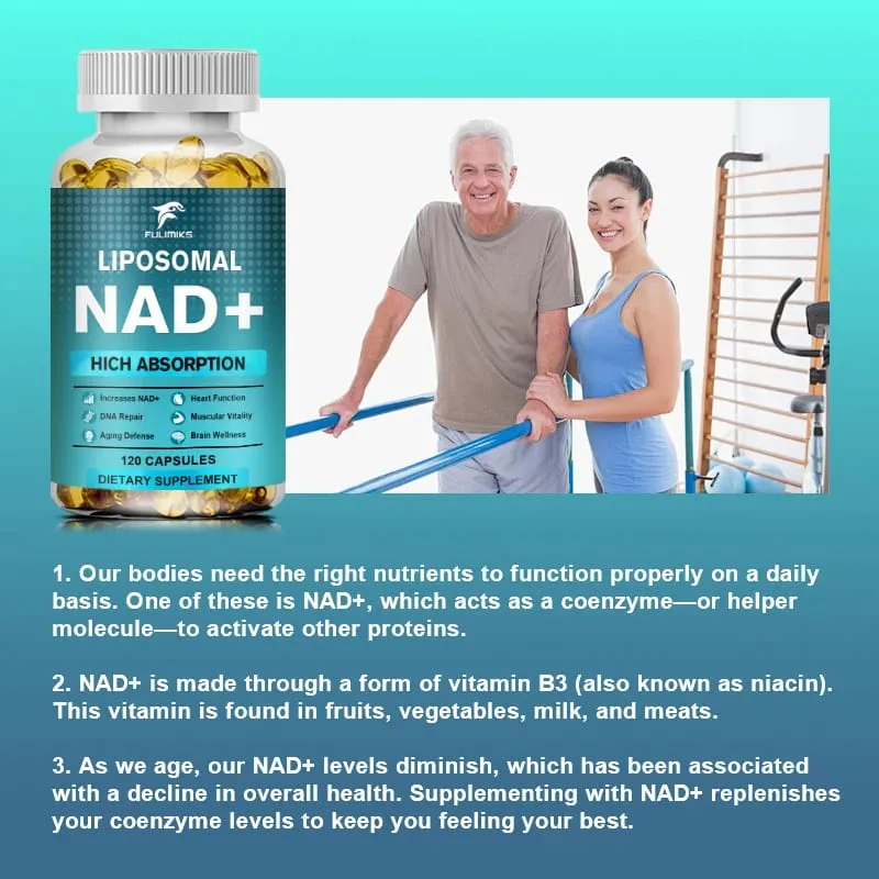 Suplemento de cápsulas NAD Suplemento liposomal NAD+ - Defensa contra el envejecimiento Energía celular Función cardíaca y cerebral — image 3