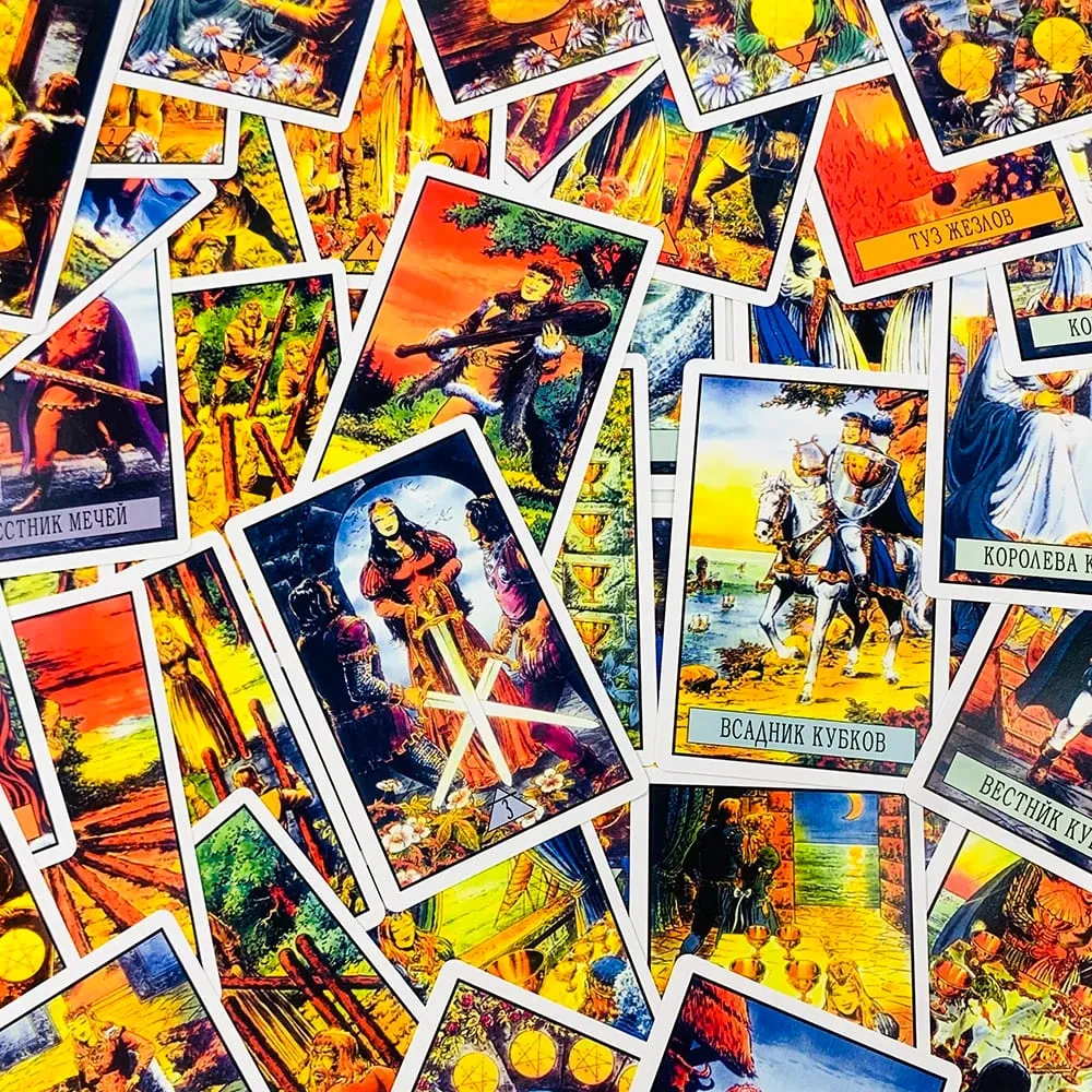 Russian Tarot Deck Family Leisure Gathering Card Game Fate Divination Board Playing Game Pocket Size Tarot Cards — image 5