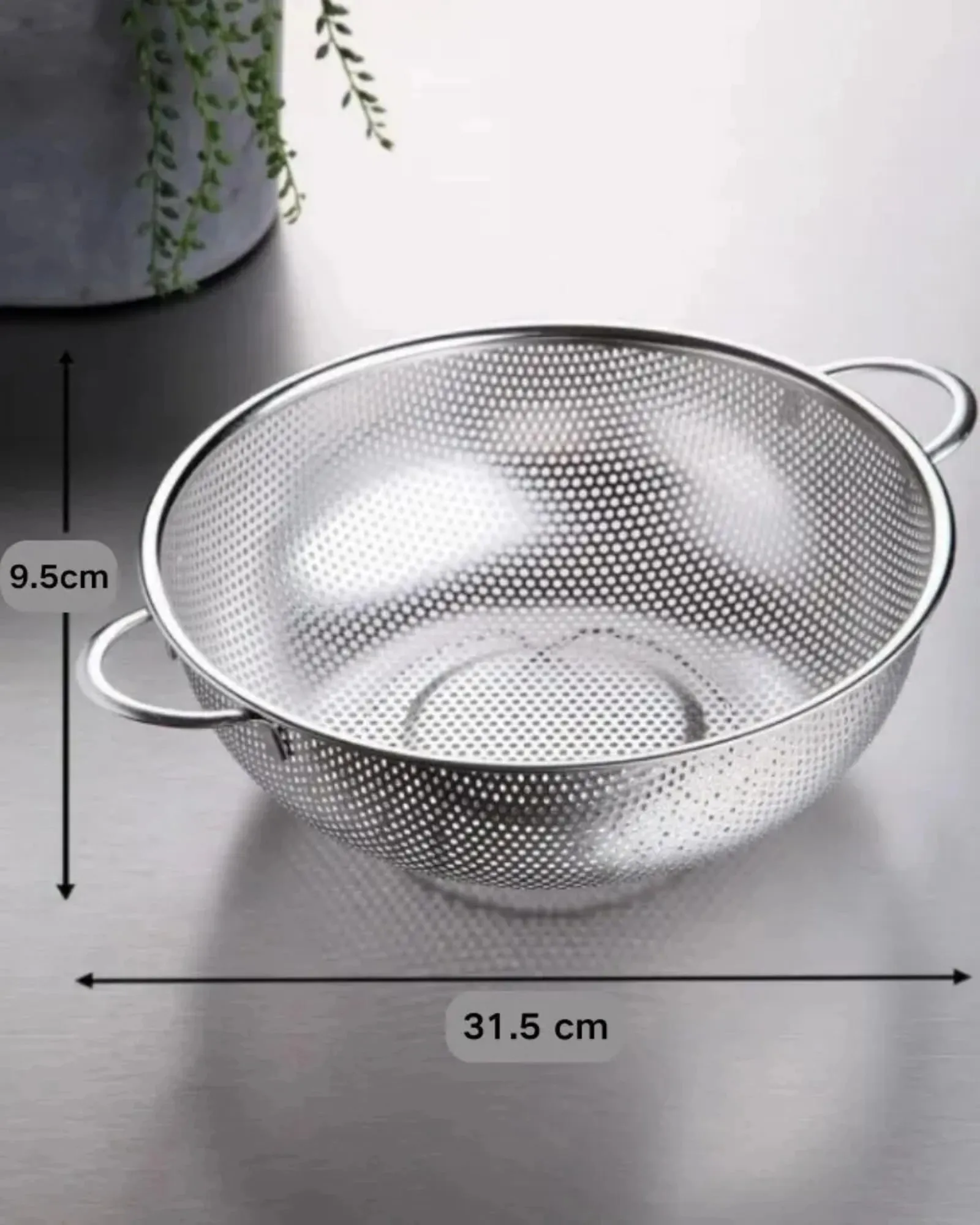 16/19/22/31CM All Purpose Stainless Steel Fine Mesh Strainer Net Baskets with Handles Resting Base Colander Set Kitchen Supplies — image 4