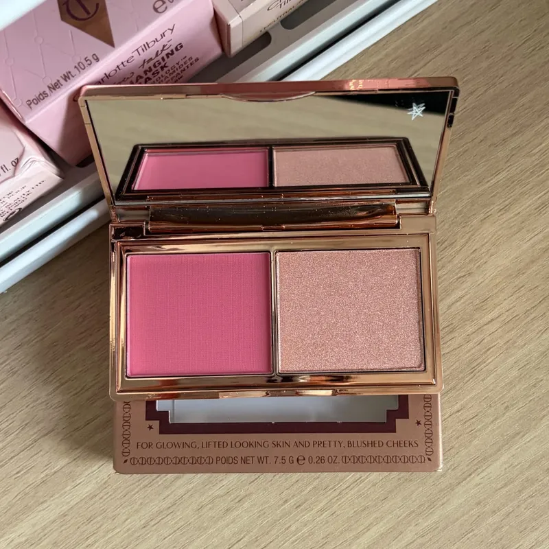 Nuevo CT naturaleza fácil de colorear paisaje estético sombra de ojos Starlight rosa luz suave disco Bicolor dos colores corazón rubor cosméticos — image 15