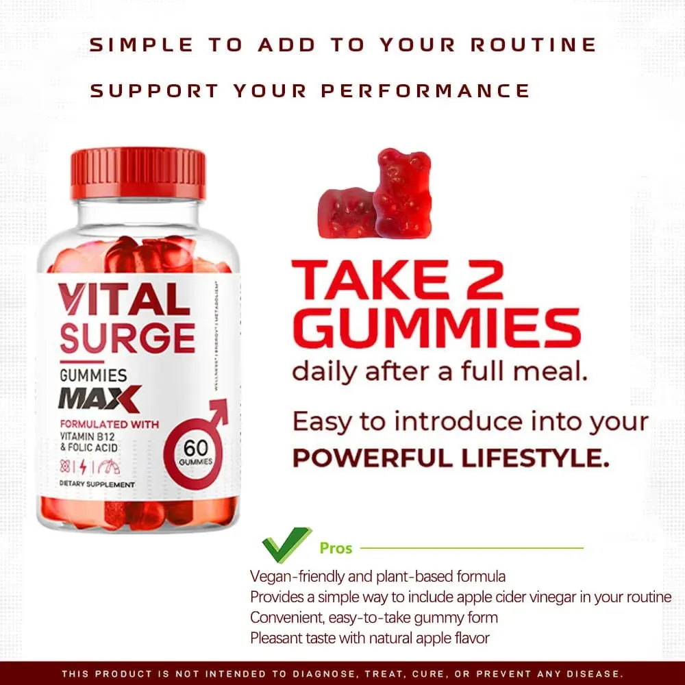 Vital Surge Male Supplement Gummies for Men 60 Count - Nutritional Support for Male Health — image 5