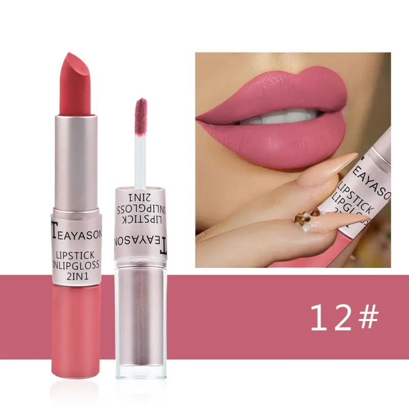 Mat flydende læbestift Vandtæt Non Transfer Long Wear Pink Lip Gloss Tint Fugtgivende Makeup til Kvinder Damer — image 13