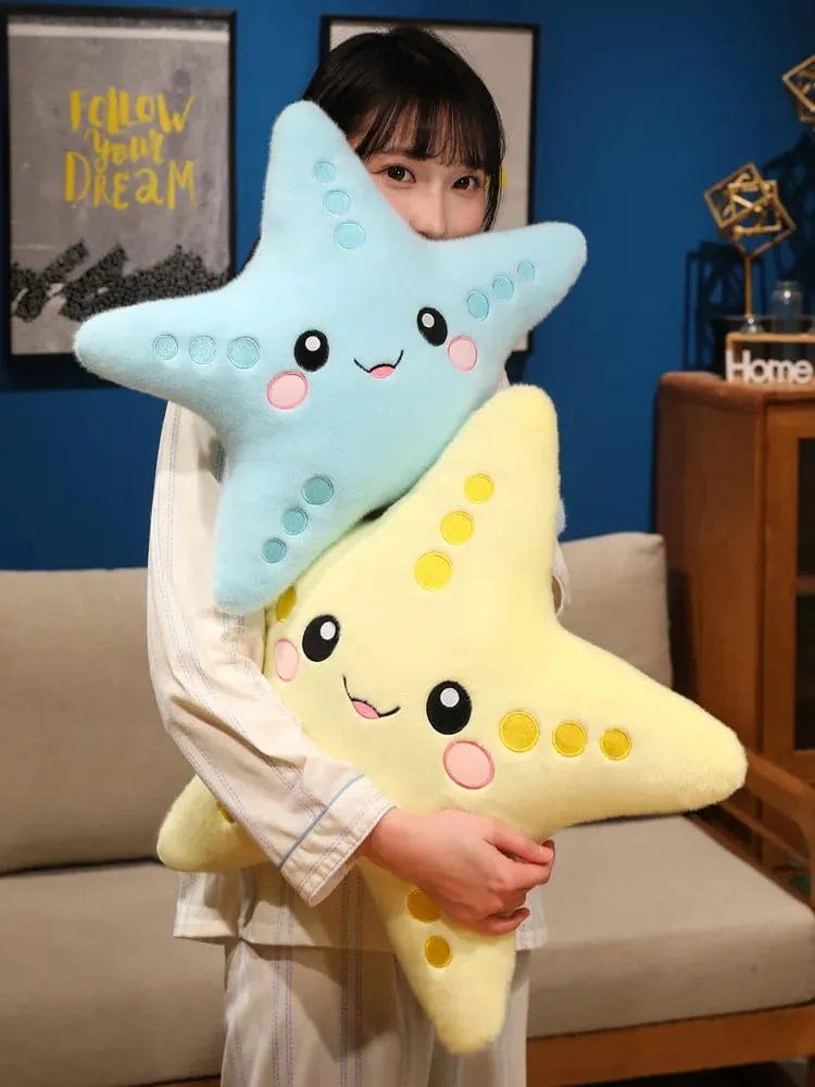12/43cm Starfish Star Plush Pillow Stuffed Smiling Ocean Animal Colorful Cushion Sofa Chair Decor Present