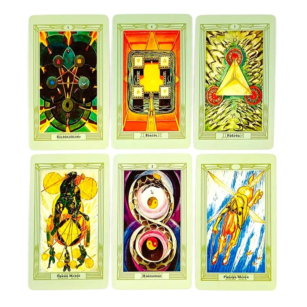 Tarot Deck 78‑Cards Russian Version Tapo Tota Mysterious Divination Fortune‑Telling Board Game for Tarot Collectors Practitioner
