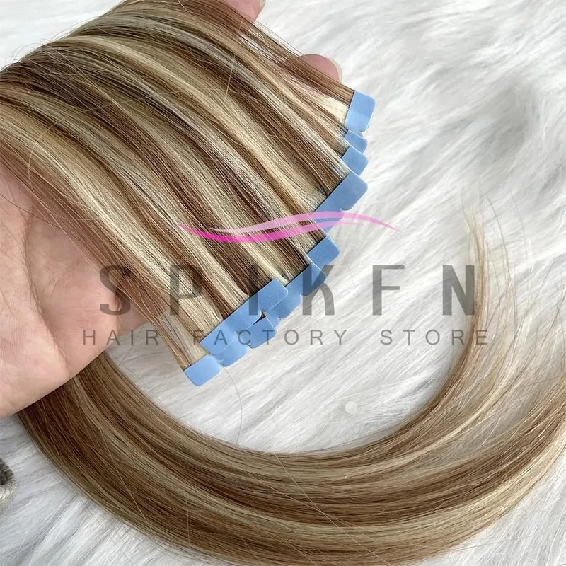 Mini Tape In Human Hair Extensions 12"-20" Machine Remy Skin Weft Adhesive Tape Hair Natural Black Tape Ons 10pcs for Women — image 16
