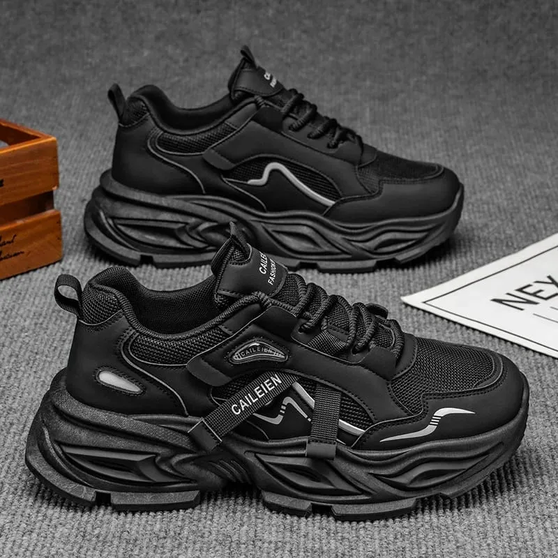 Men's Thick sole casual sneakers four seasons breathable lightweight soft-sole outdoor running shoes students speed sports shoes — image 4