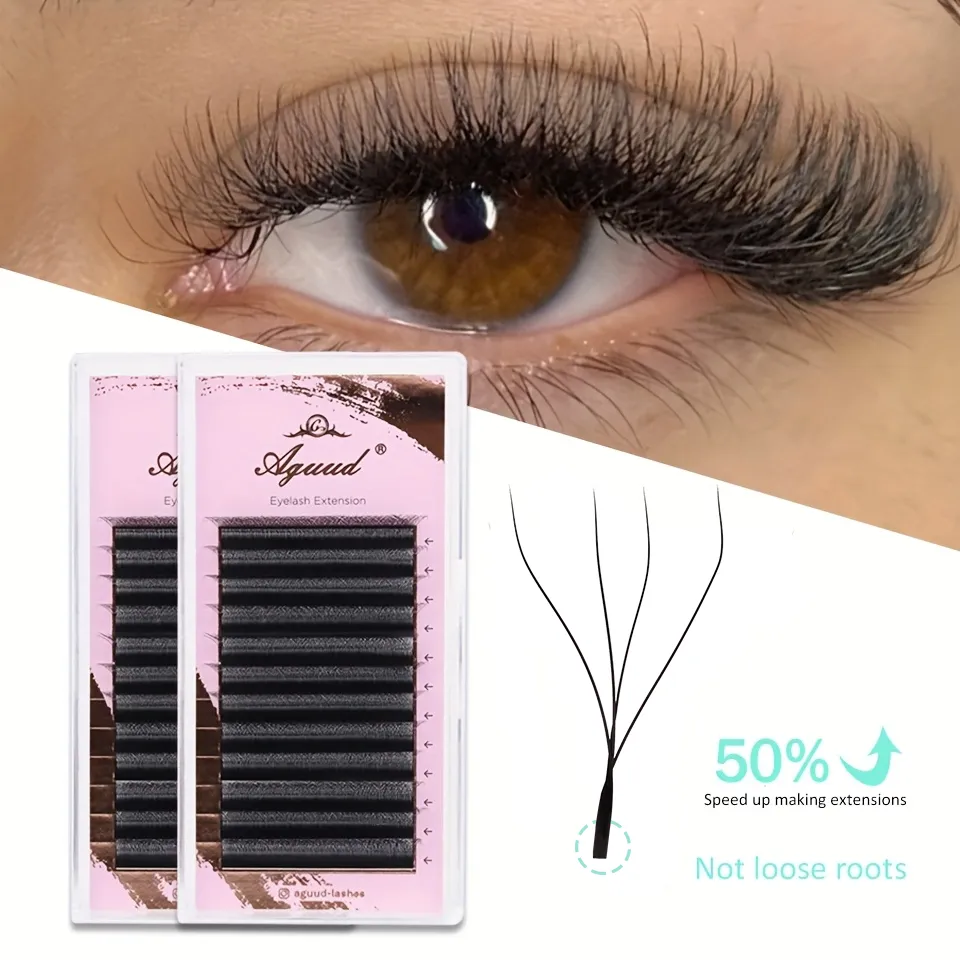 4D W Shaped C/D/L/M Curl Eyelash Extension Premade Volume Fans Soft Gradient Mink Easy Embellish Natural False Eyelashes
