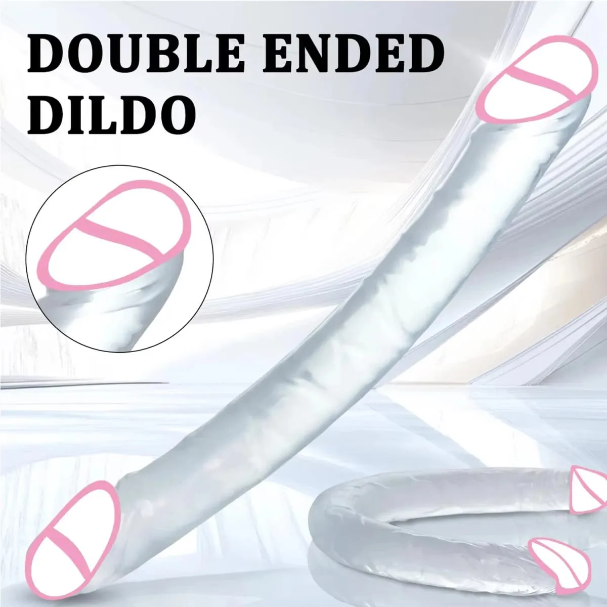 Long Double Ended Dildo Lesbian Tools Realistic Penis Female Masturbator Fake Dick Vaginal Anal Adult Sex Toys For Women Men — image 3