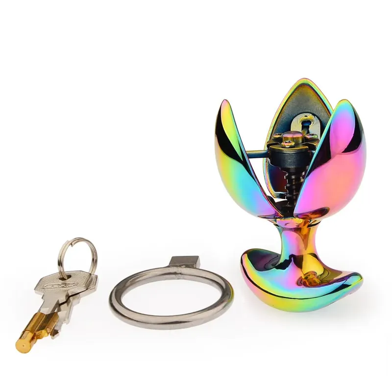 Metal anal plug colorido vestibular gay masturbação plugues g-ponto estimulação cunnilingus espalhando pode ser aberto brinquedos sexuais 18 +
