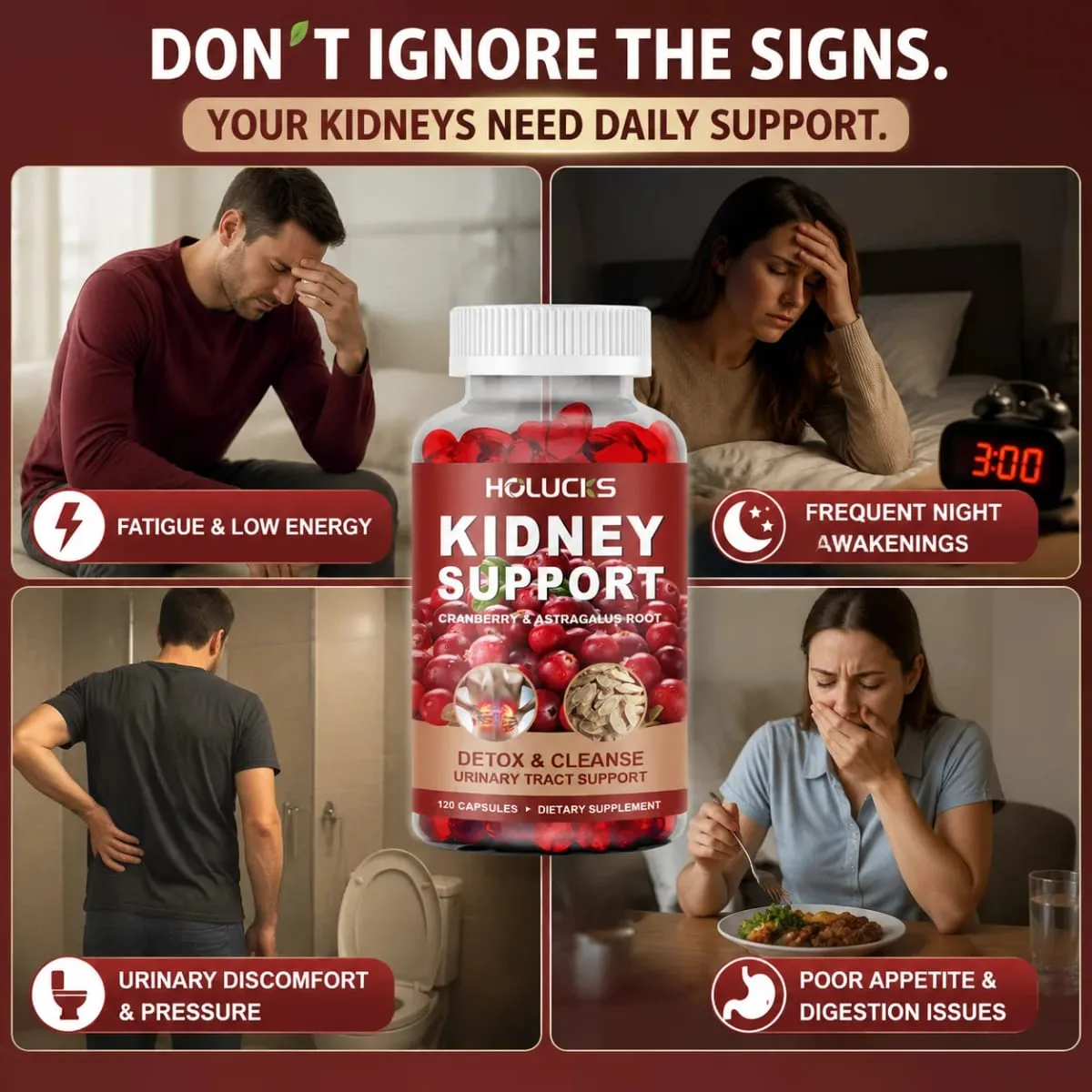 Kidney Cleanse & Detox Supplement with Cranberry Astragalus Root for Kidney Restore Support Bladder & Urinary Tract Health