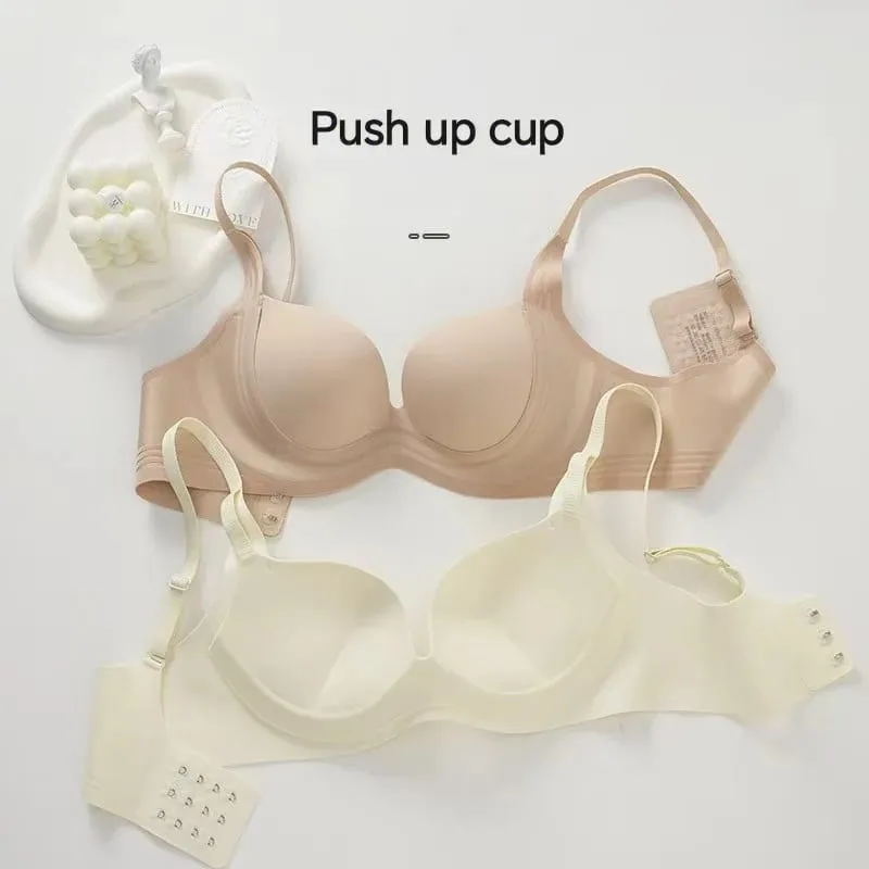 2025 Seamless Push up Bra Small Breast Gathering Enlarging Anti-Sagging Thin Top Thick Bottom No Underwire Lingerie for Women — image 2