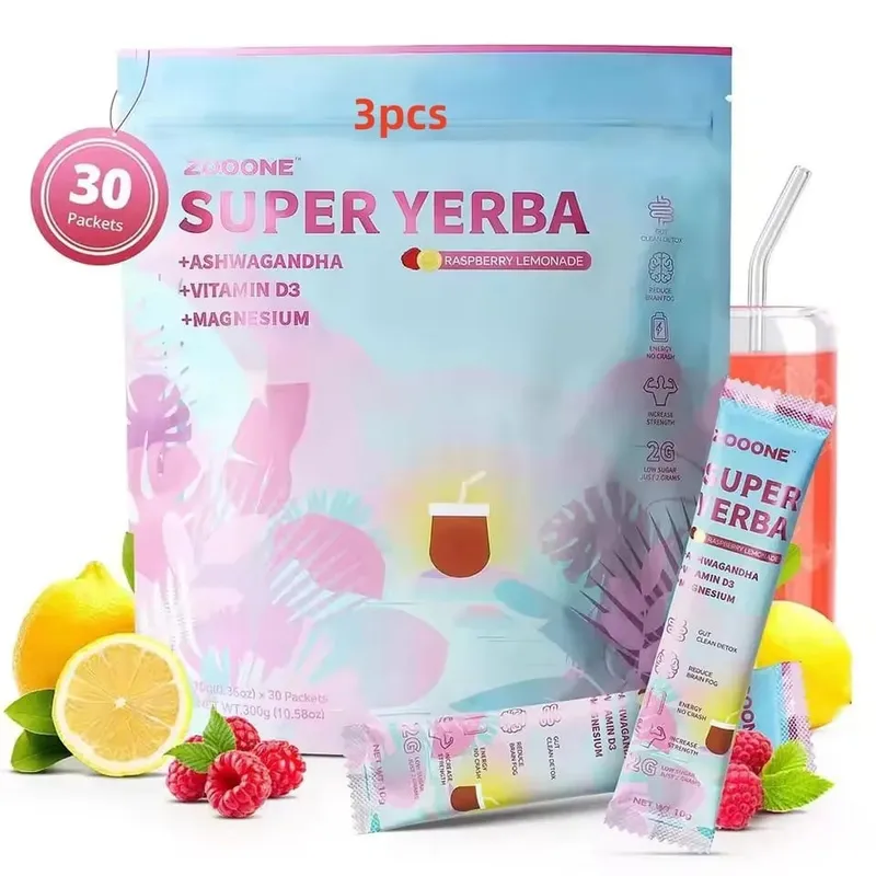Super Yerba Instant Drink Powder 30 Packets with Probiotic Ashwagandha Vitamin Promote Gut Intestinal Health Digestion Immunity — image 9
