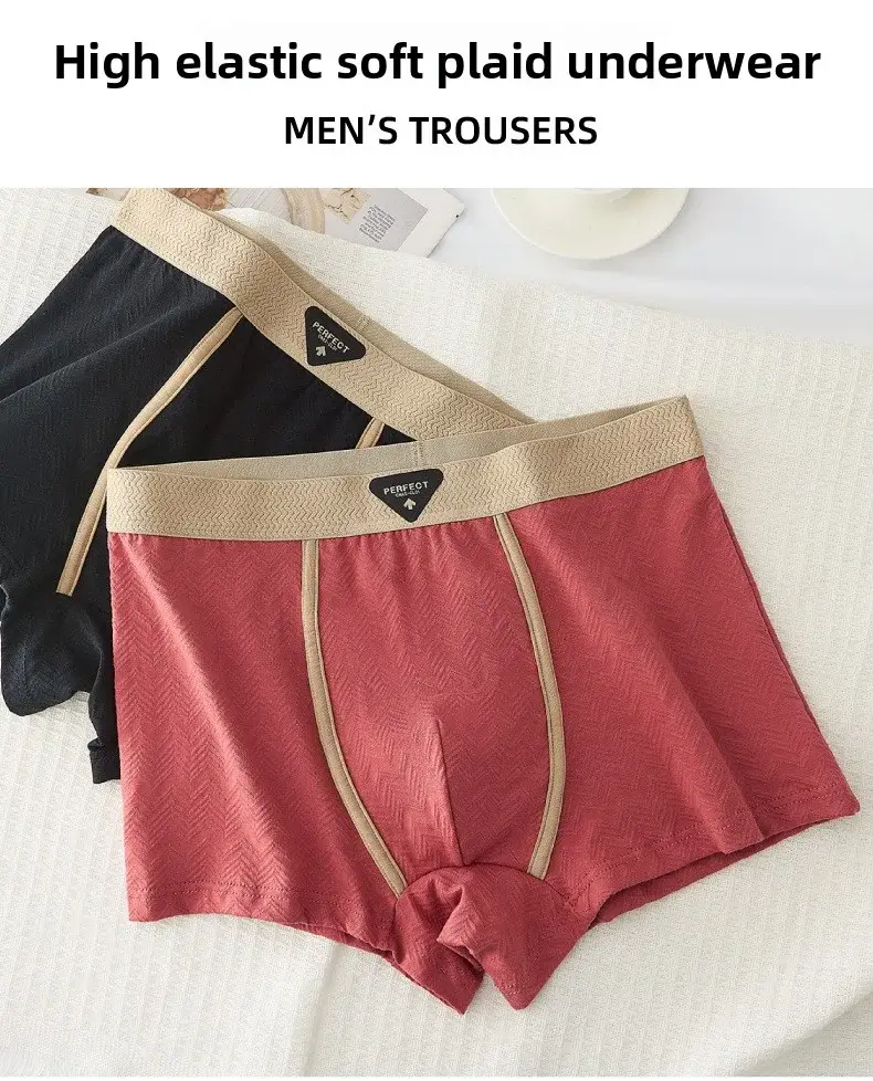 3PC 100% Cotton Men's Underwear Autumn Winter New 10A Antibacterial BoxerShorts Loose Comfortable Men's Quadrangle Underpants — image 2