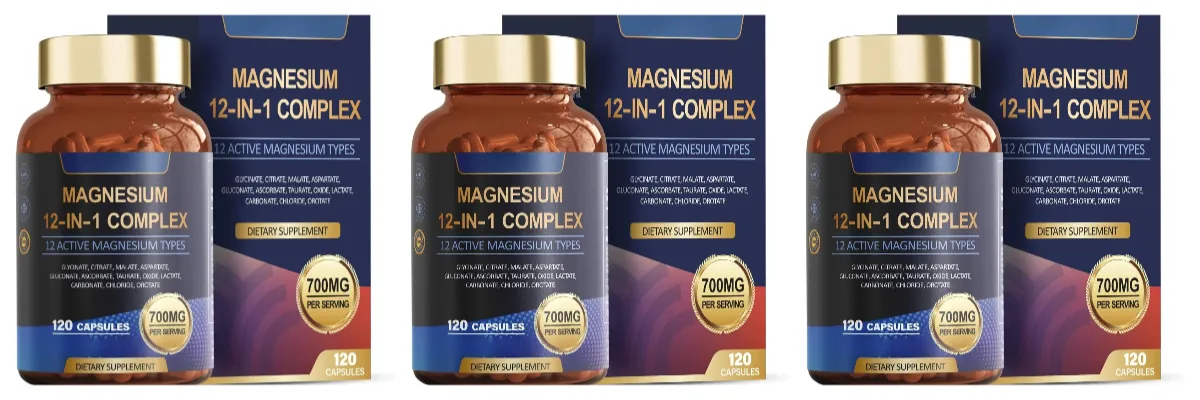 Magnesium Glycinate 12-in-1 Complex Sleep & Mood Support Muscle & Bone Health Citrate Malate Taurate 120 Capsules Non-GMO — image 10
