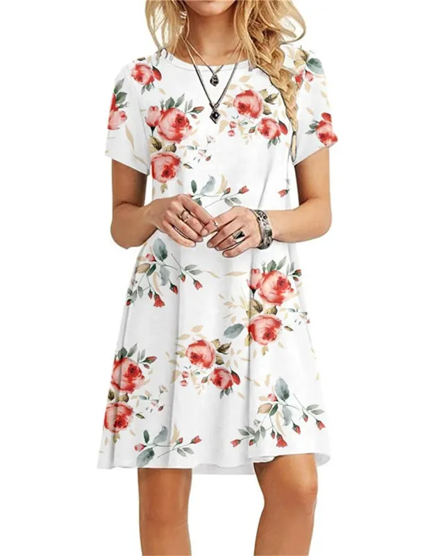 Leopard Pattern Women 3D Print Fashion Dresses Short Sleeve Summer Loose Casual Short Dress Streetwear Ladies Mini Dress — image 2