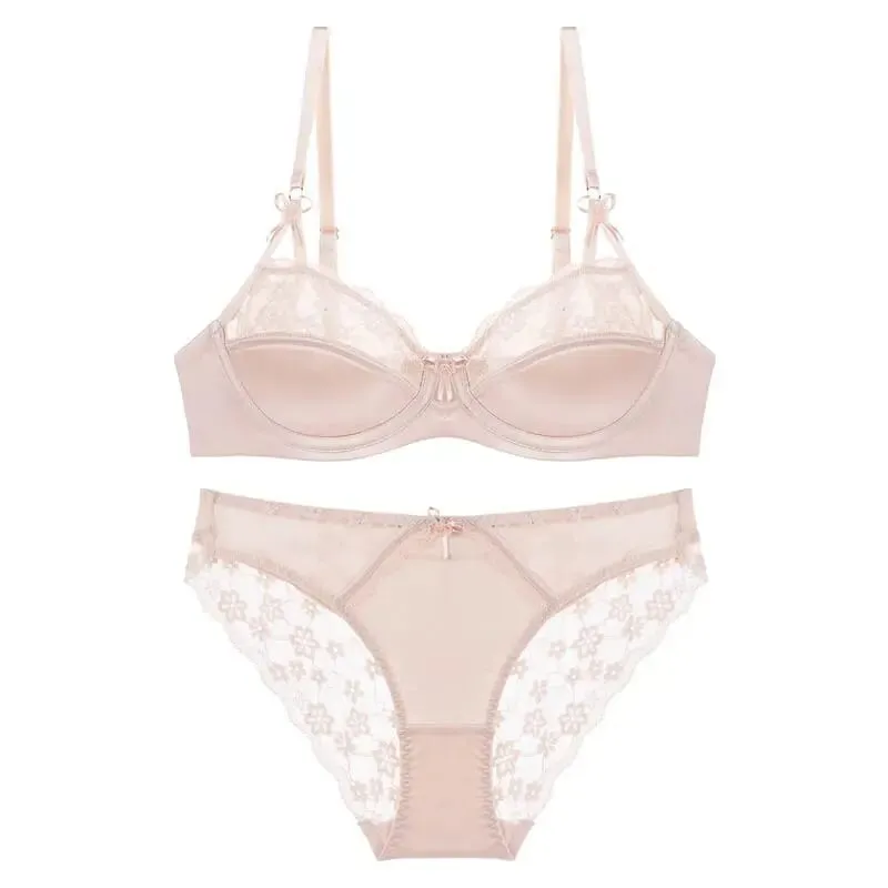 Ensemble de soutien-gorge français en dentelle pour femmes, demi-tasse fine, minimiseur pour gros buste, Push Up, Anti-affaissement, soutien latéral, confortable, ensemble de Lingerie quotidienne Sexy — image 12
