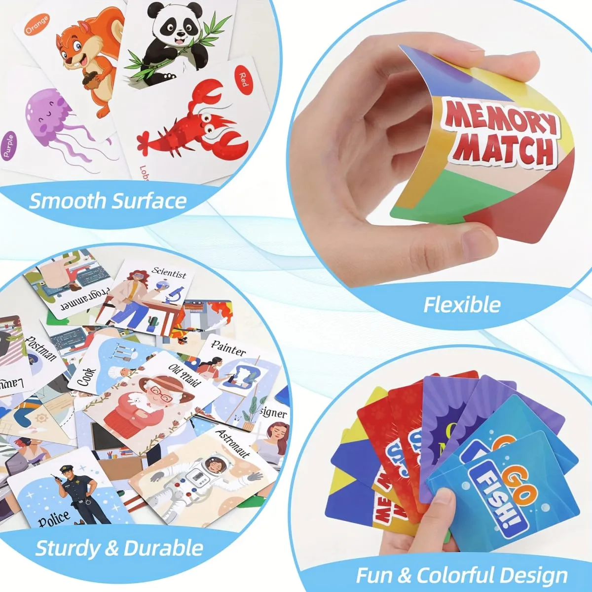 4 in 1 Kids Card Games: Go Fish Old Maid Memory Match Slap Jack; Birthday Gifts for Boys and Girls Ages 4+; Educational Game — image 6
