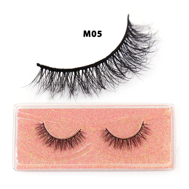 Short Natural 3D Mink Lashes Fluffy Wispy Fake Eyelashes Crisscross False Lashes Eyelash Extension Makeup — image 11