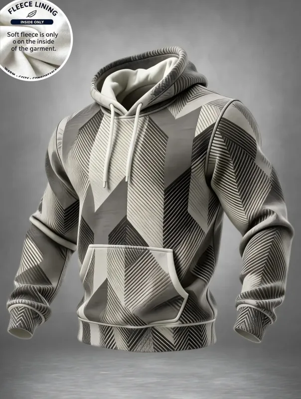 3D Print Fleece Hoodie Blue Spiral Grid Optical Illusion Pullover Long Sleeve Kangaroo Pocket Casual Sweatshirt Tops — image 2