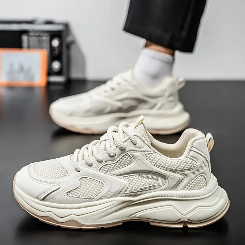 Men's light mesh casual Chunky sneakers four seasons soft-sole breathable outdoor Racing running shoes youth Speed sports shoes — image 3