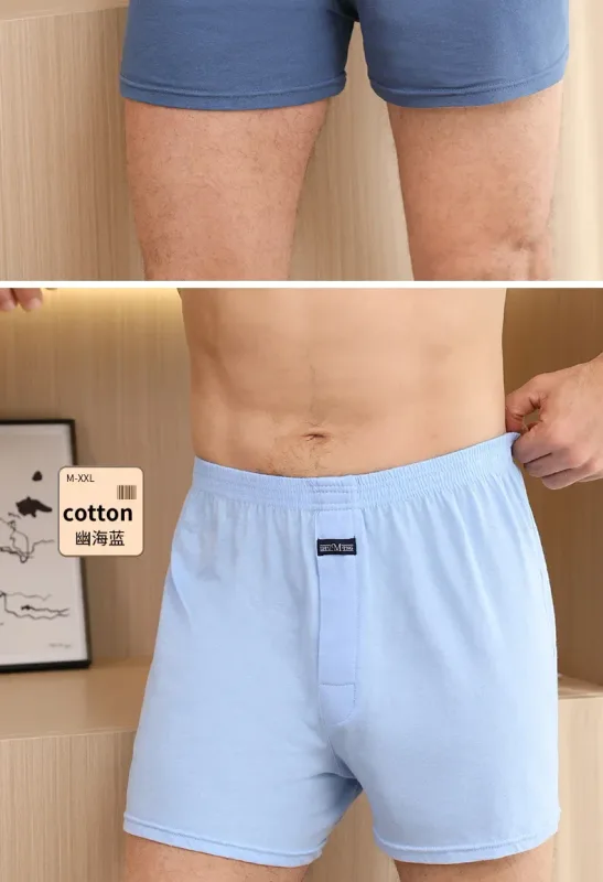 Men's Aro Pants Underwear 100% Pure Cotton Home Sleeping Pants Loose Breathable Men's High Waisted Four Corner Boxers Shorts — image 16