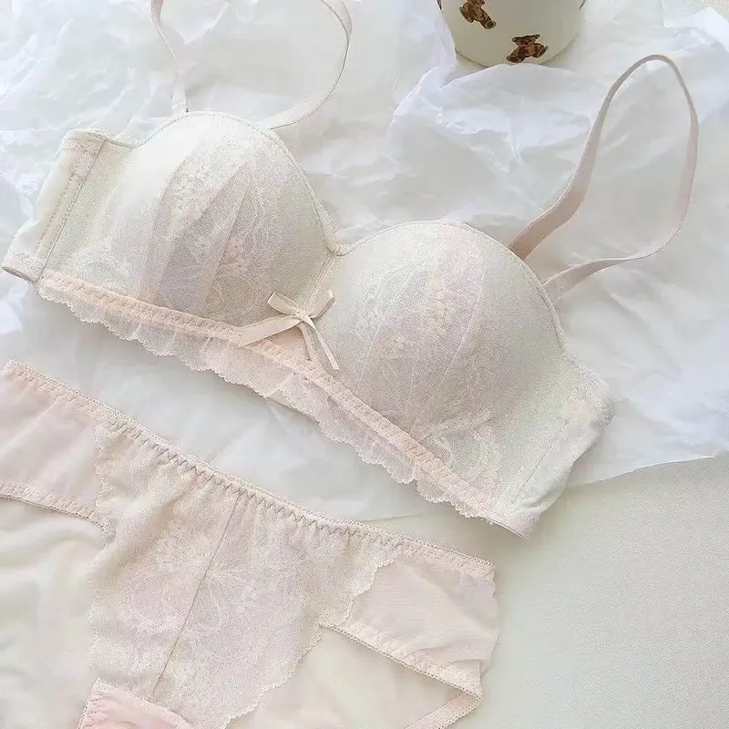 Ensemble de soutien-gorge demi-tasse en dentelle française, Push Up sans fil, petite poitrine, améliore le levage, Anti-affaissement, confort, ensemble de Lingerie Sexy pour femmes — image 8