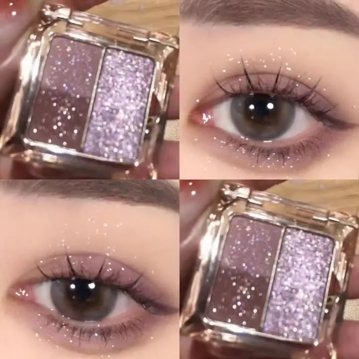 3 Colors Glitter Eyeshadow Palette Mini Shimmer Diamond Sparkle Eye Makeup Fine Sequins Long Lasting for Daily Dating Party — image 4