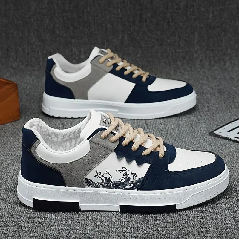 Men's Casual Leather Sneakers Waterproof Vulcanized Shoes Men Comforthable Spring Sneakers Men Casual Shoes Plus Size — image 5