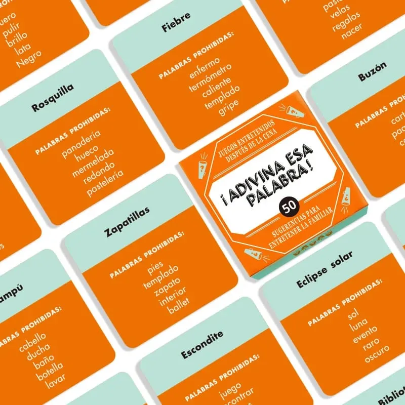 Spanish Word Guessing Board Game – 50 Vocabulary Cards Language Learning Party Game For Adults & Teens Christmas & New Year Gif — image 4