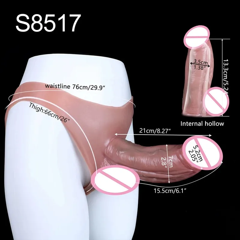 9.65‘’ Large Penis Sleeve насадка на член Pants 18+ Men Sex Toy Wearable Soft Realistic Hollow Dildo Panties Adult Supplies — image 17