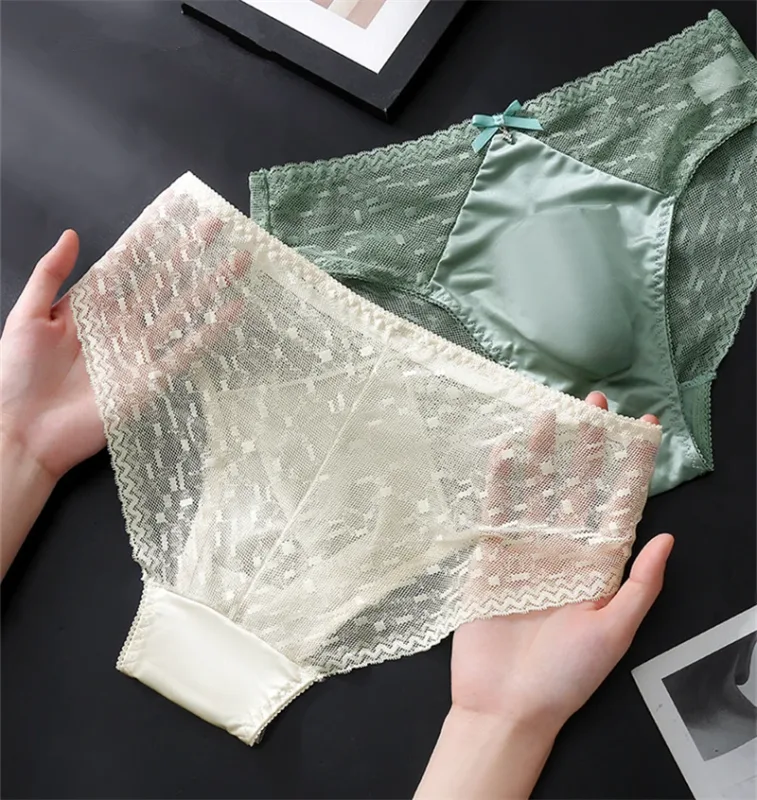 Sexy men's underwear Mesh lace cueca satin splicing sissy cuecas masculino naked feel calzoncillos hombre adults 18 plus size — image 2