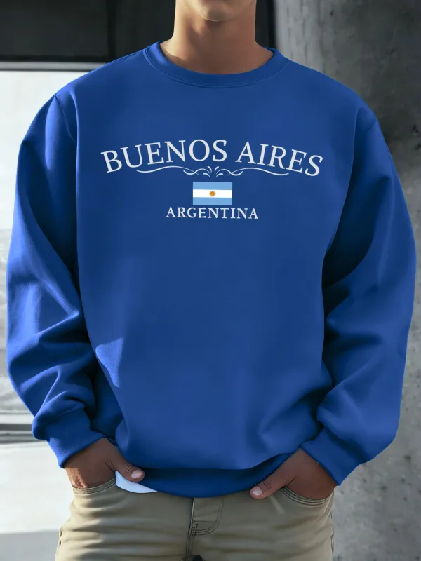 Buenos Aires Argentina Printed Men Sweatshirts Street Hip Hop Sportswear Fleece All-Match Pullover Unisex Casual Loose Clothing — image 12