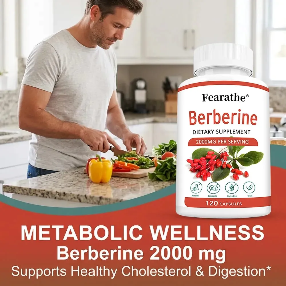 Berberine HCl 2000mg Capsules Supports Cardiovascular Health Digestion Immune Function Energy Antioxidant & Anti-Aging — image 7