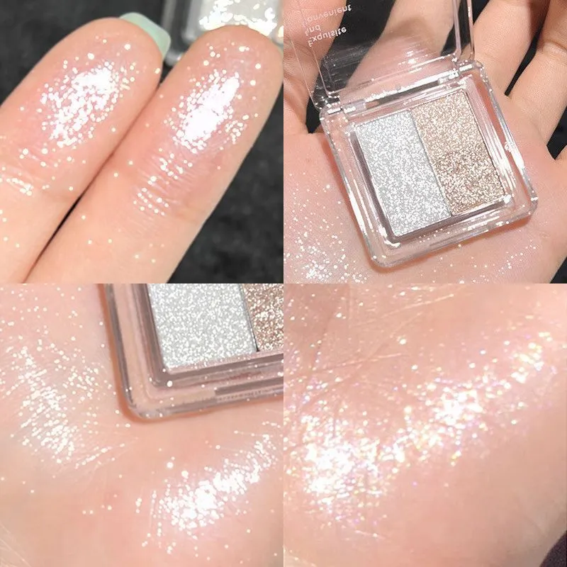 3 Colors Glitter Eyeshadow Palette Mini Shimmer Diamond Sparkle Eye Makeup Fine Sequins Long Lasting for Daily Dating Party — image 2
