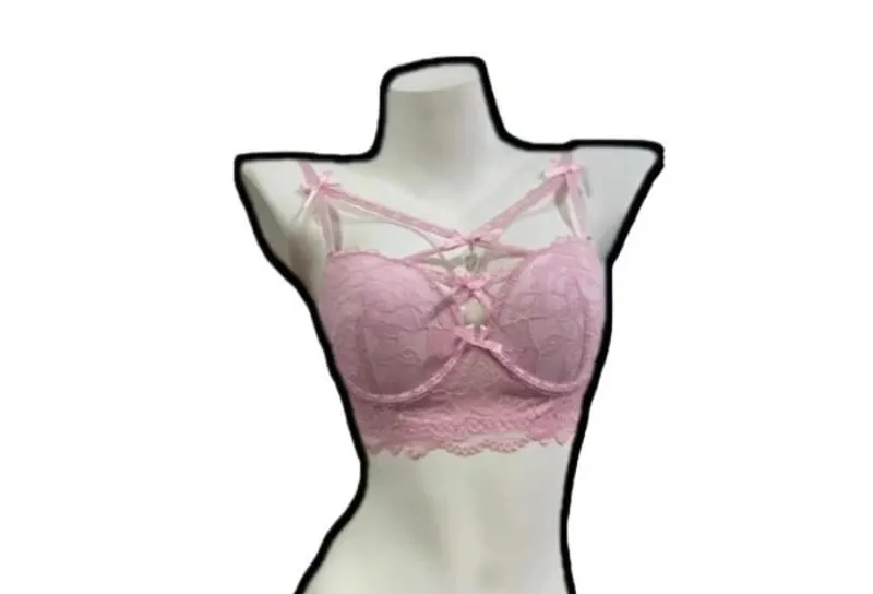 Alluring Lace Bra & Panty Set Heart Pendant Detail Bust Enhancing Push‑Up Design Soft Women Lingerie S‑XL 32‑38AB — image 4