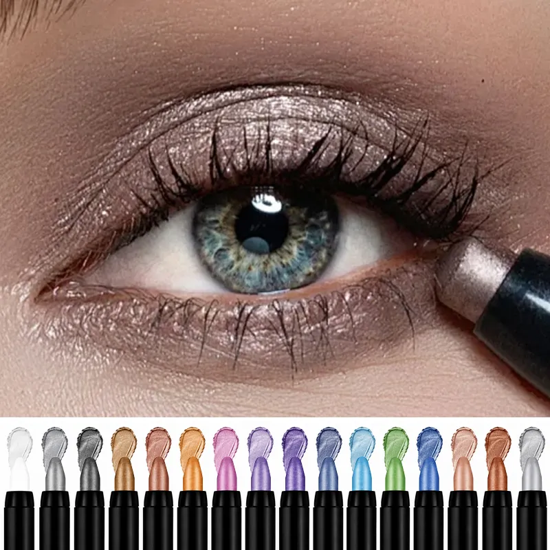 16 Colors Pearlescent Eyeliner Eyeshadow Pencil Color Glitter Waterproof Long-Lasting Shimmer Eye Makeup Non-smudge Eyeliner — image 1