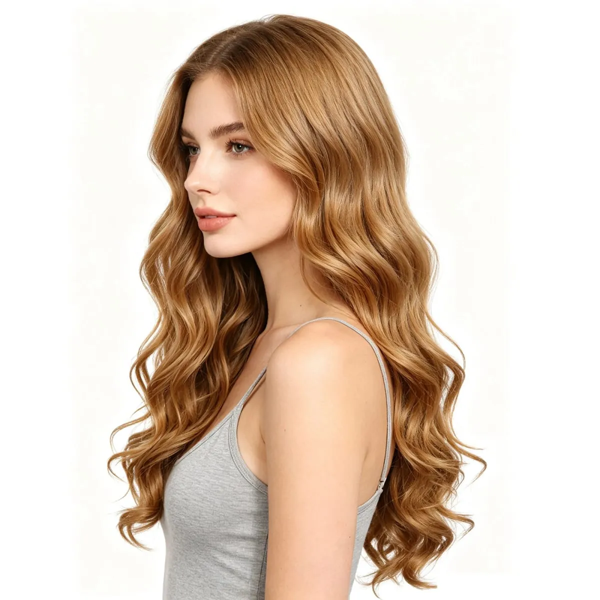 Clip in Hair Extensions Set Full Head 8Pieces With 17clips Synthetic Wavy Hair 20 Inch Matte Heat Resistant Multi Colors