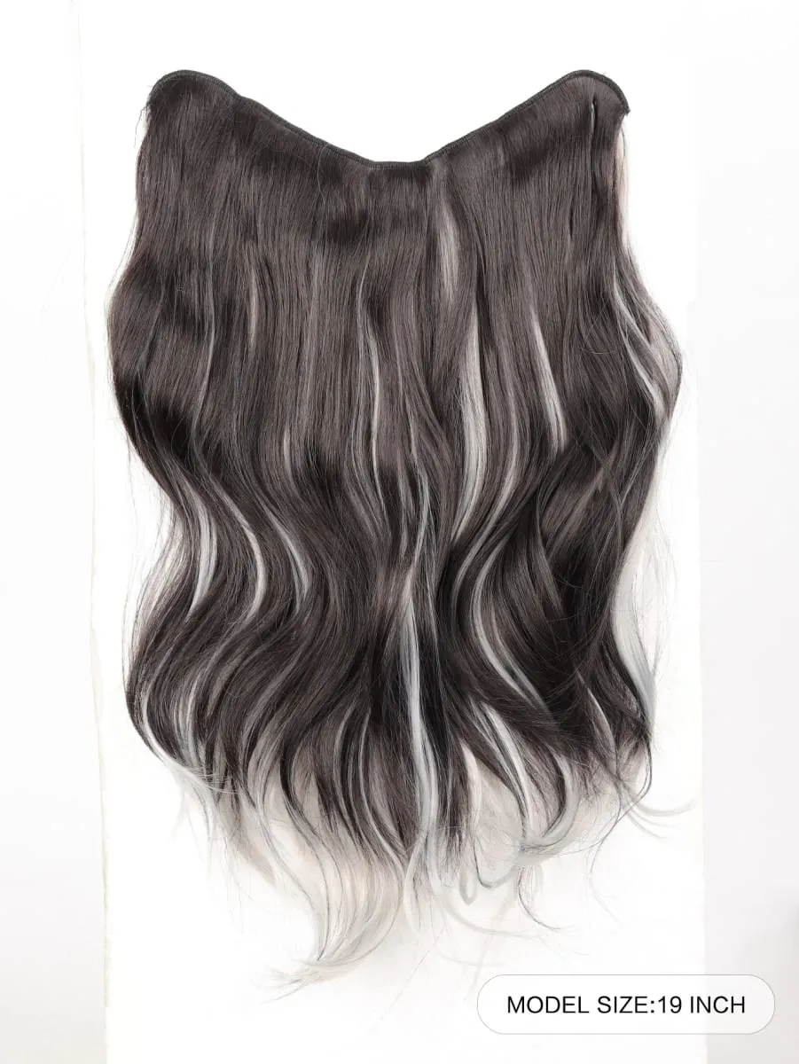 Synthetic Long Curly Wavy Hairstyle Hairpiece 5 Clip In Hair Extensions Black Brown Grey Natural Fake Hair For Women — image 2