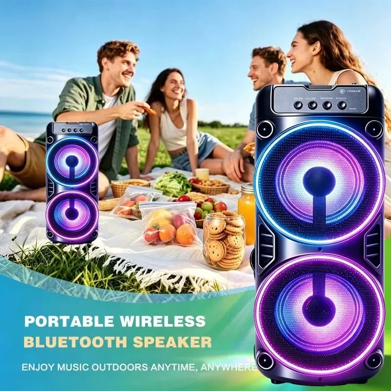 Professional Large Bluetooth Speaker Portable Design Featuring JBL Subwoofer Party Box LED Lights Compatible with BT/USB/TF/AUX/FM/TWS/MIC/EQ Functions Professional Karaoke. Ideal Gift for Birthdays Christmas and New Year — image 3