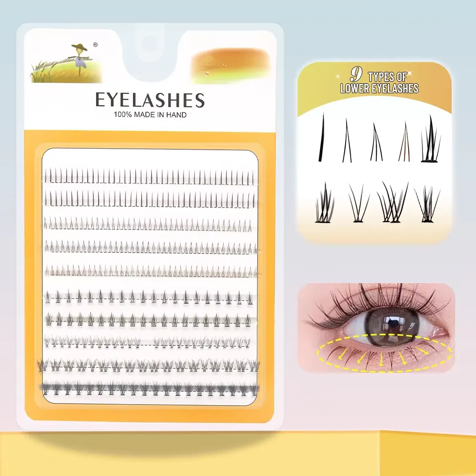 Colorful Fox DIY Segmented False Eyelashes Cluster Reusable Enlarge Eye Daily Use Multi Style Fusion Colorful DIY Cluster Lashes