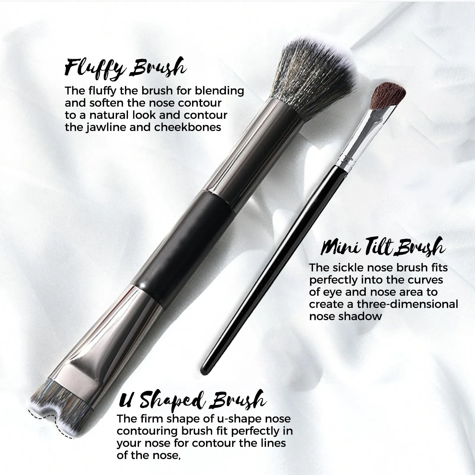 2 PCS Makeup Brushes U-Shaped Makeup Brush & Nose Shadow Brush — image 2